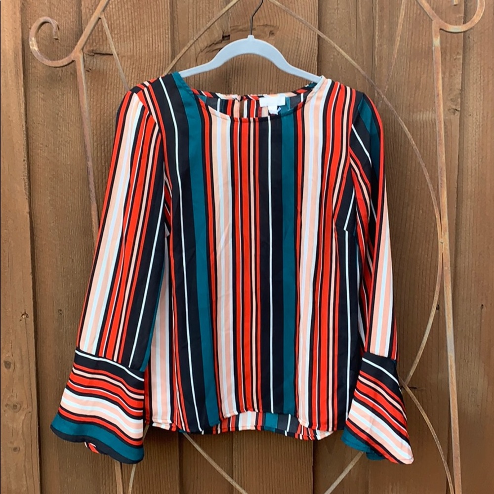 Striped Long Sleeve Blouse